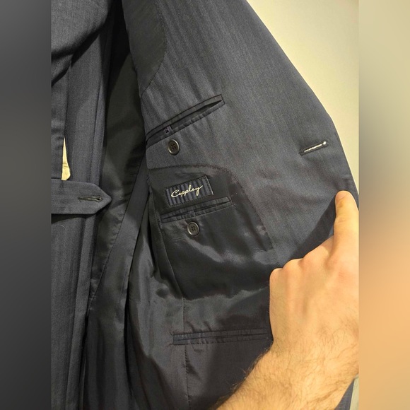 Navy Blue Coppley Men’s Tailored Suit Jacket 100% Wool - Picture 2 of 4